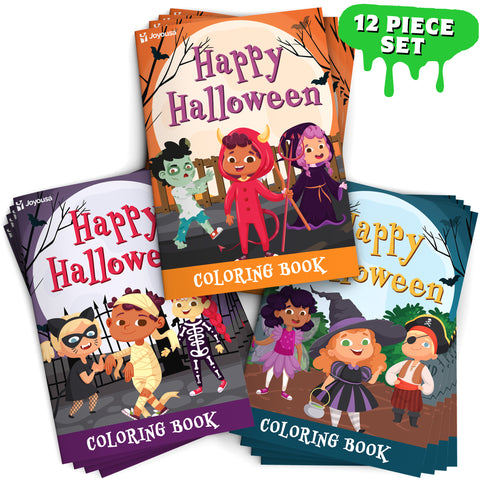 Halloween Coloring Booklets Pack for Kids - 12 Pack
