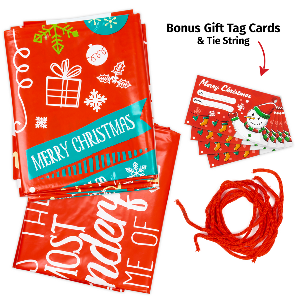  JOYIN 6 Large Christmas Gift Bag Santa santa Christmas Sacks,  Xmas Jumbo Presents Bags for Kids Gift Wrapping Bags (36x44 inch) with  Rope Gift Tag Cards, Christmas Huge Gifts Decorations 