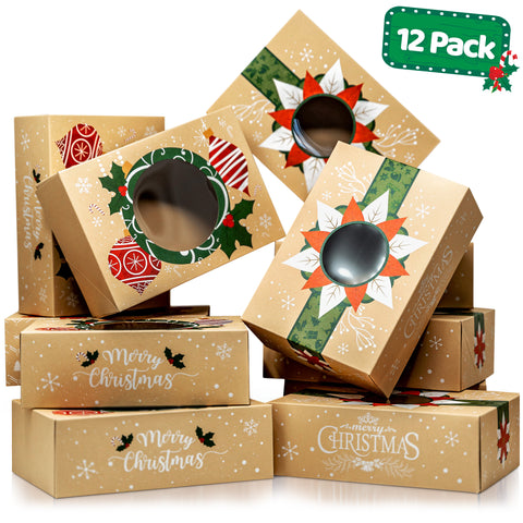 Christmas Cookie Boxes Set - 12 Pack - Ornaments