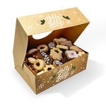 Christmas Cookie Boxes Set - 12 Pack - Wreath & Cane