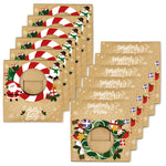 Christmas Cookie Boxes Set - 12 Pack - Wreath & Cane